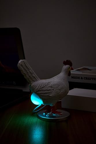 Chicken Egg Lamp, 3D Resin Chicken Lamp, Hen Laying Egg Lamp with Color Gift Box, Lifelike LED Egg Lamp, Funny Easter Christmas Birthday Gift for Friends (d) - color: d