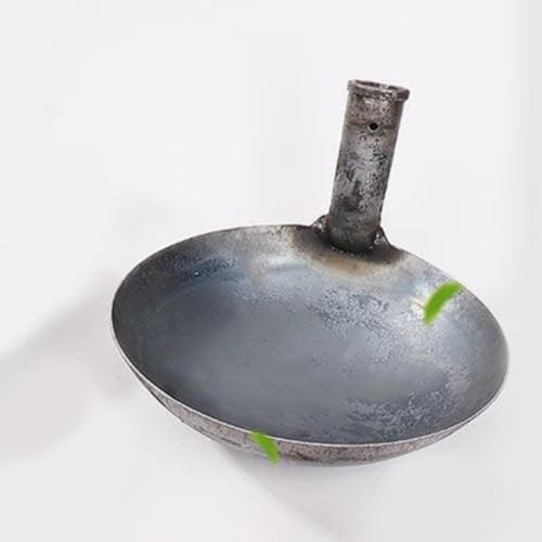 UKCOCO Thickened Large Iron Ladle 13.5cm Long Handle Sturdy Water Scoop Multi-function Steel Spoon for Kitchen, Industrial Use, and Livestock Feeding