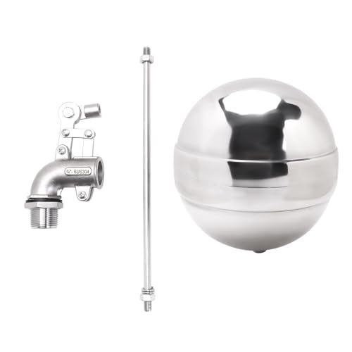 Adjustable Float Ball Valves - 3/4" NPT Male Thread Stainless Steel 304 Elbow Flow Control Float Valve for Automatic Water Level Control Tank Pond Water Tower - size: 0.75 Inch