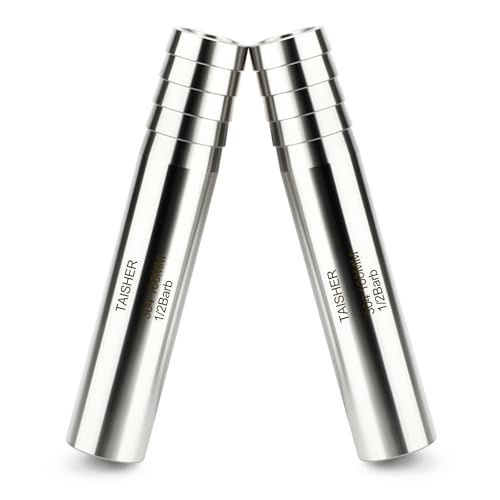TAISHER 5PCS 304 Stainless Steel Pipe Fittings, 1/2" Barb, 4" Length Weld Nipple Cast Pipe - size: 1/2" Barb(4" Length)