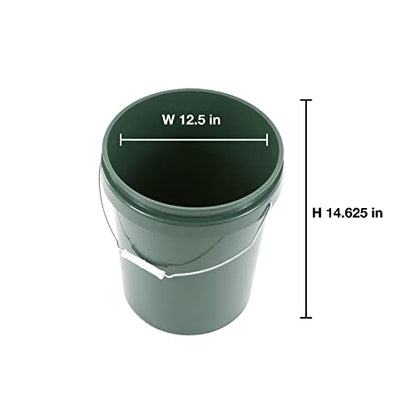 United Solution ECOSense 5 Gallon Bucket, Heavy Duty, Comfortable Handle, Perfect for on The Job, Home Projects, or Cleaning; Made from 90% Recycled Materials.100% Recyclable (Pack of 3) - color: Eco Green