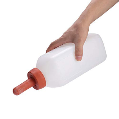 2L Calf Nursing Bottle with Natural Rubber Nipple,Plastic Milk Feeder for Calves,Weaning Tool for Small Animals,Easy to Clean