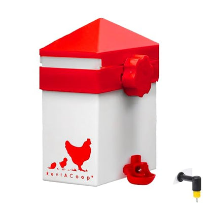 RentACoop 64oz (2 Liter) Chicken Drinker with 2 Versatile Nipples - Ideal for Baby Chicks, Quail, Small Birds, and Ducklings - Easy-to-Use Chicken Waterer Solution - Ideal for Coops and Cages