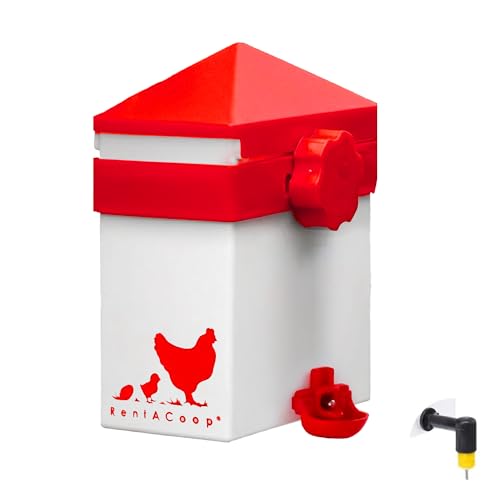 RentACoop 64oz (2 Liter) Chicken Drinker with 2 Versatile Nipples - Ideal for Baby Chicks, Quail, Small Birds, and Ducklings - Easy-to-Use Chicken Waterer Solution - Ideal for Coops and Cages