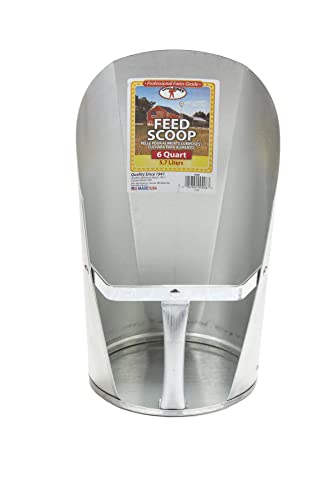Little Giant® Galvanized Feed Scoop for Livestock | Heavy Duty Stackable Feed Scoop with Enclosed Handle (6 Quart, 1, Count) - style: 6 quart