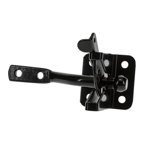 National Hardware Automatic Gate Latch Model N184-861 Black Steel 4 in Strike for Outswing Gates Doors Animal Pens Farm Fence Outdoor Metal Gate Hardware Latch System - size: 1 Count (Pack of 1)