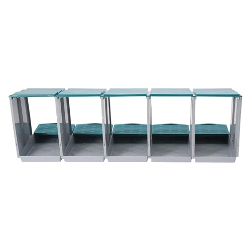 Chicken Nesting Box, 5 Compartments PP Nesting Box, Wall Mountable Nesting Boxes with Inclined Top, Drain Holes & Resting Platform for Chicken and Poultry to Collect Eggs