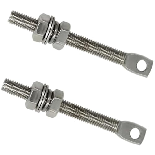 Automatic Gate Opener Tie Rod Chain Connection Hardware,Sliding Gate Roller Chain Bolt Tensioner Compatible with ANSI #40#41#428, 2Pcs (Flat & Large) - size: M10*100mm(Flat & Large)