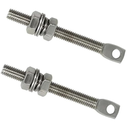 Automatic Gate Opener Tie Rod Chain Connection Hardware,Sliding Gate Roller Chain Bolt Tensioner Compatible with ANSI #40#41#428, 2Pcs (Flat & Large) - size: M10*100mm(Flat & Large)
