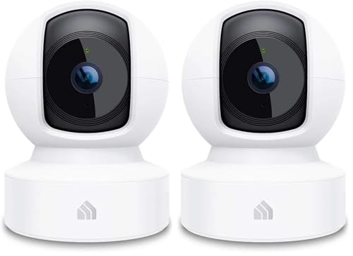 Tapo Kasa 1080p Indoor Pan/Tilt Wired Security Camera - Works as a Baby & Pet Monitor, Motion Detection & Tracking, 2-Way Audio, Night Vision, Subscription-Free Local Storage or Optional Cloud, EC70 - color: White, size: 1 Count (Pack of 2), style: New 10