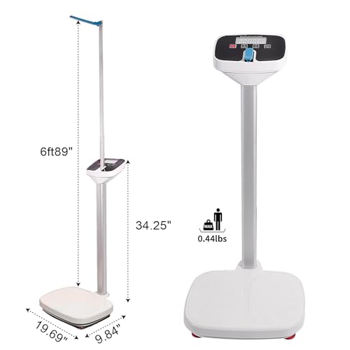 Digital Medical Scale,Professional Height and Weight Physicians Scale for Hospital, School, Beauty Salon.Measuring Range: 0.44 lbs - 440 lbs,2.3 ft - 5.8 ft. - size: 440lbs