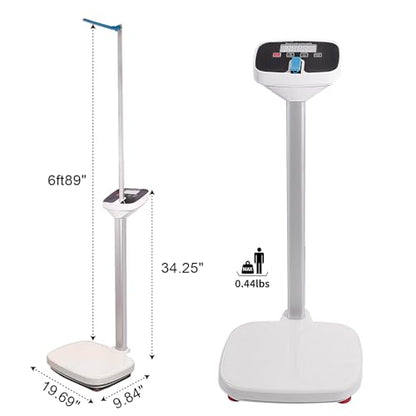 Digital Medical Scale,Professional Height and Weight Physicians Scale for Hospital, School, Beauty Salon.Measuring Range: 0.44 lbs - 440 lbs,2.3 ft - 5.8 ft. - size: 440lbs