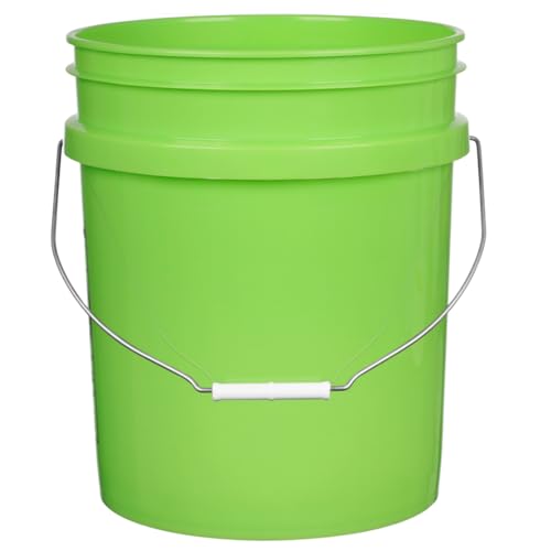 House Naturals 5 Gallon Lime Color Buckets- Pack of 3 Pails and lids (5 Gallon, 3, Lime - White lids) - size: 5 gallon