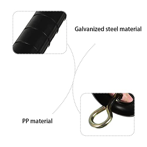 Electric Fence Gate Handle Insulated Spring Gate Handle Electric Fence Arch Hook for Fence Home (Black, 2Pcs)