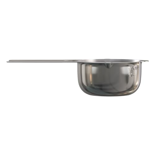 Color Up ⅓ Cup Measuring Cup (80 ml) – Premium Chrome Stainless Steel, Accurate for Wet & Dry Ingredients, Embossed Markings, Easy-Pour Spouts, Dishwasher-Safe, Kitchen Essential - size: 1/3 Cup (80 ml) Stainless