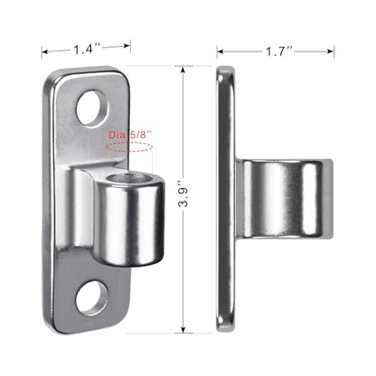Insaga Heavy Duty 304 Stainless Steel Gate Hinges 2 Pcs, Wall Mount Hardware with 5/8" Pin, One-Piece Cast Hinge for Farm, Fence, Chain Link, Wooden & Metal Gates - color: Silver-SS-Hole-2Pcs