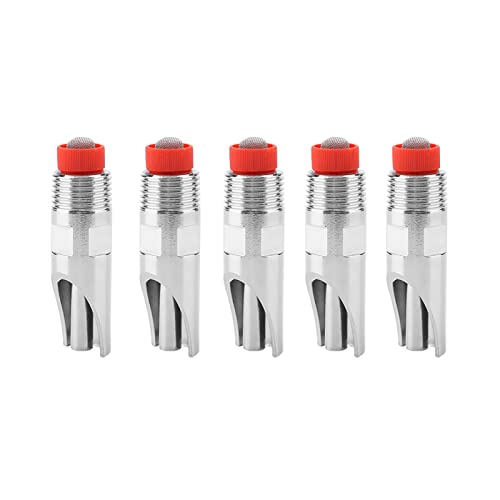 Automatic Nipple Drinker with Red for Clean Water – Stainless Steel Nipple Waterer for Livestock Pigs Cattle – 5pcs, Sturdy and Easy to Maintain