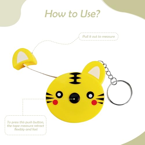 4 Pack Retractable Tape Measure + 2 Pack Soft Body Measuring Tape for Body Measurements(60-Inch), Cartoon Animal Body Measuring Tapes with Keyring for Cloth Body Tailor Sewing Craft Measuring Tools