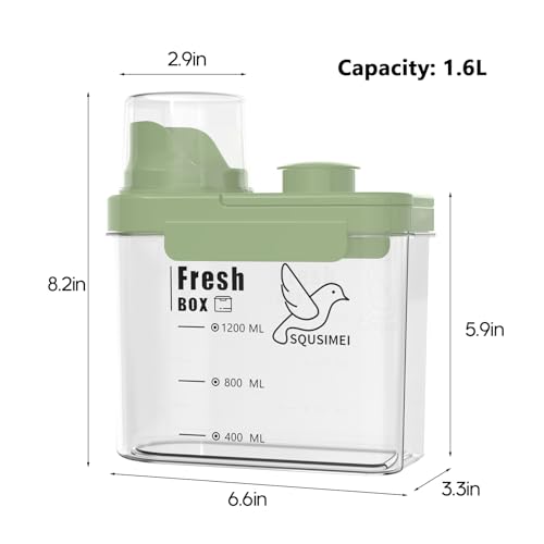 1.7 Qt/1.6 L Bird Seed Storage Container with Lids Airtight Measuring Cup, Bird Seed Dispenser Pet Food Container Are Used to Store Bird Food, Chicken Feed BPA Free (1.6L, Green) - color: 1.6L,/Green