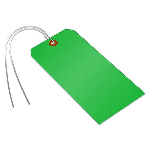 SmartSign Blank Green Tag with Wire | 6 1/4" x 3 1/8" Tear Proof Polypropylene, Pack of 25 - color: Green
