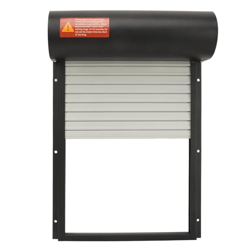 Jeanoko Solar Powered Automatic Chicken Coop Door with Timer, Sturdy Metal Frame, Protecting Poultry, for Chicken Duck Goose Farm Safety Equipment (Black) - color: Black