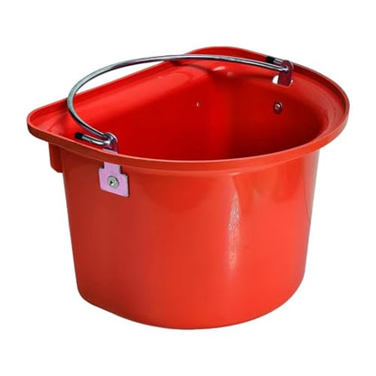 Qianly Horse Feed Bucket Feed Trough Farm Mountable for Easy Hanging Versatile Ergonomic Livestock Feeding Container Heavy Duty, Red - color: Red