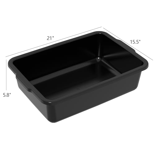 Xyskin 4 Pack 23 L Commercial Bus Tubs, Large Rectangle Dish Tub, Restaurant Bus Pans, Black - size: 23L-4 Packs