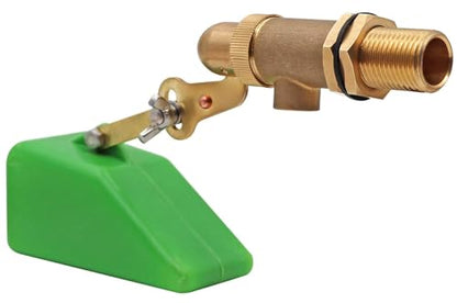 2 pack of 1/2 Inch Brass Valve with Plastic Float Water Float Valve with Adjustable Arm Automatic Fill Float Ball Valve for Water Tank Fountains Livestock Waterer