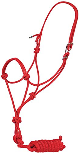 MUSTANG Easy-On Rope Halter - color: Red