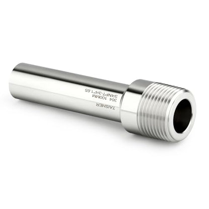 TAISHER 5PCS 304 Stainless Steel Pipe Fittings, 3/4" NPT Male Threaded, 4" Length Weld Nipple Cast Pipe - size: 3/4" NPT x 3/4" OD(4" Length)