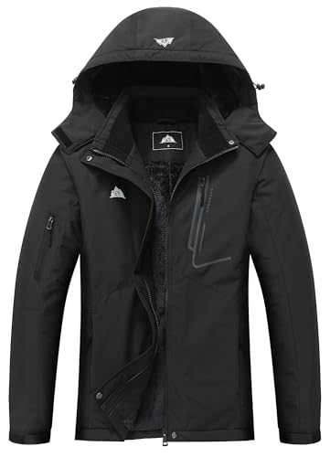 MOERDENG Women's Waterproof Ski Jacket Warm Winter Coat Hooded Snowboarding Jacket Snow Coat - color: Black, size: X-Large