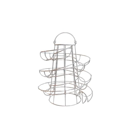 Little Giant® Metal Egg Skelter - Sturdy Holder Stores 36 Eggs - Spiral Countertop Display Dispenser with Bottom Basket Rack
