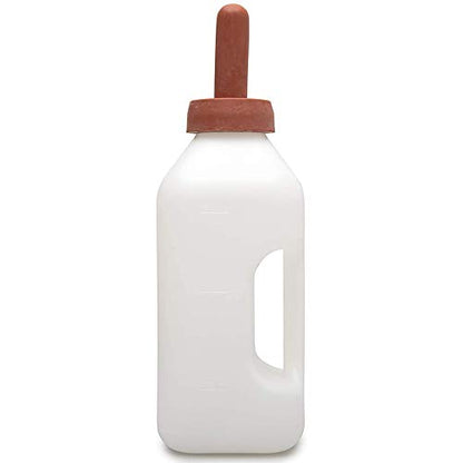 Calf Bottle with Handle and Push-on Nipple 2 Quart Feeder for Nursing Baby Cows