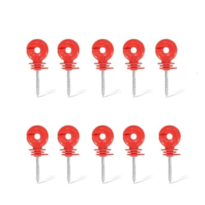 Electric Fencing Ring Insulators Electric Fence Trellis Insulation Nail Insulator for Livestock Breeding Pasture Trong Wire Connections(Red 10pcs) - color: Red 10pcs