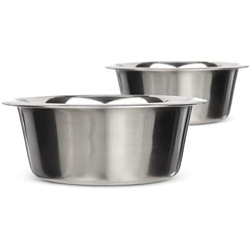 Neater Pet Brands 3.5 Cup (28 oz.) Stainless Steel Dog Bowls, Set of 2 Neater Feeder Replacement Bowls (Medium Deluxe Model), Dog Food Bowl & Water Bowl, Dishwasher Safe Metal Dish for Medium Dogs - color: Two Pack, size: 3.5 Cup