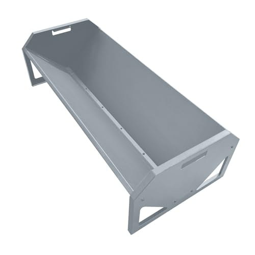 Garvee Livestock Feeder, 45.13" Hay Feeder for 10 Sheep Once, Heavy Duty 22 Gallon Capacity Livestock Feeding Trough for Horse, Goat, Sheep, Cattle, Cow, Alpaca - color: Silver