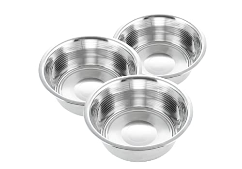 3-Pack Stainless Steel Dog Bowls 8 Cups (1.9L), Durable Metal Pet Food & Water Dish for Medium to Large Dogs – Rust-Resistant