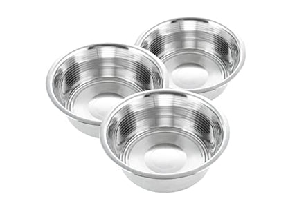 3-Pack Stainless Steel Dog Bowls 8 Cups (1.9L), Durable Metal Pet Food & Water Dish for Medium to Large Dogs – Rust-Resistant