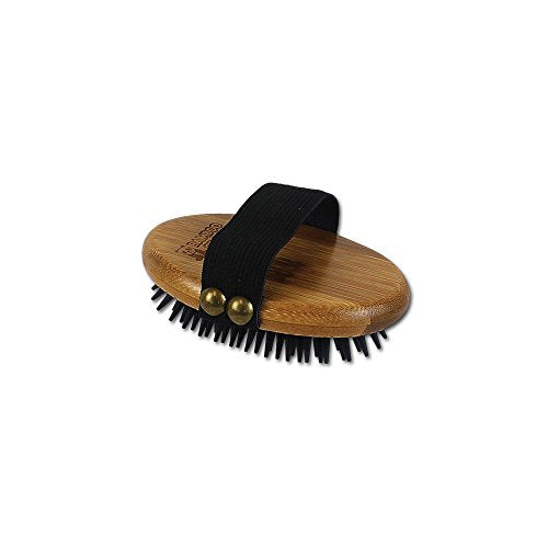 Bamboo Groom Curry Brush with Rubber Bristles for Pets - style: Curry Brush with Rubber Bristles