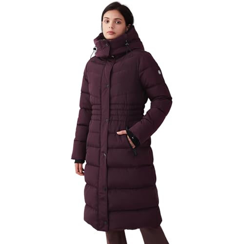 IKAZZ Women's Winter Coats, Thickened Warm Insulated Vegan Down Long Parka Jacket with Hood - color: Purple, size: X-Small