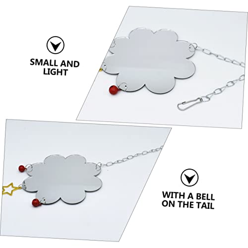 POPETPOP Chicken Mirror Toy for PET Chickens Hanging Single-Sided Mirror Bell for Bird Cages Encourages Play and Entertainment