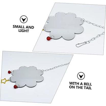 POPETPOP Chicken Mirror Toy for PET Chickens Hanging Single-Sided Mirror Bell for Bird Cages Encourages Play and Entertainment