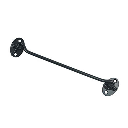 2PCS 8 Inch Stainless Steel Barn Door Hook and Eye Latch - Black, Long Privacy Cabin Swivel Window Hook, Heavy Duty Gate Latch Holder Easy Lock - for Sliding Door, Garage, Shed, Window - size: 8 Inch - Black