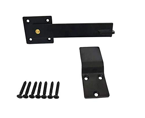 QCAA Heavy Duty Bar Door Farm Gate Latch, 5.5", Stainless Steel, Matte Black, 2 Pack - size: 2 Pack