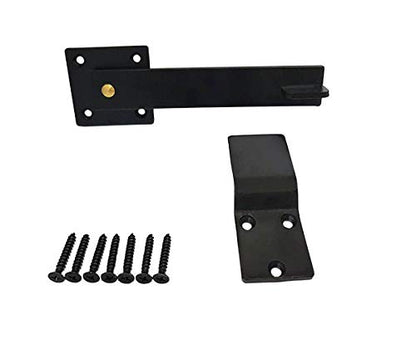 QCAA Heavy Duty Bar Door Farm Gate Latch, 5.5", Stainless Steel, Matte Black, 2 Pack - size: 2 Pack