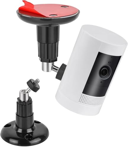 1 Pack Adhesive Ring Camera Mount Stick Up Mount Holder Compatible with Outdoor Security Camera, 360° Degree Adjustable Security Mounting Bracket,Camera Not Included (Black, 1 Pack) - color: Black, size: 1 Pack
