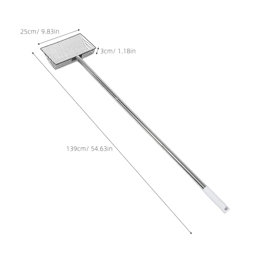 TIDTALEO Livestock Manure Scoop with Long Handle and Wide Metal Litter Sifter for Chicken Coop and Animal Pen Cleaning, Sturdy Farm Waste Shovel for Poultry, Goat, Cattle, and Sheep