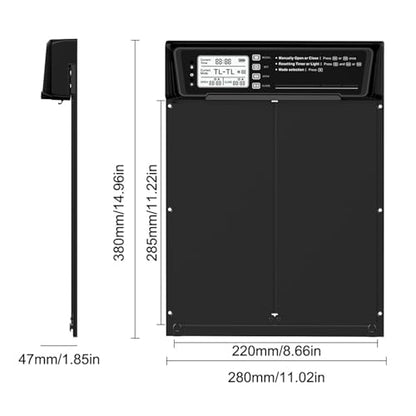 Automatic Chicken Coop Door Solar Powered Aluminum Alloy Light Sensor Timer Remote Control Auto Opener for Poultry Farm Backyard