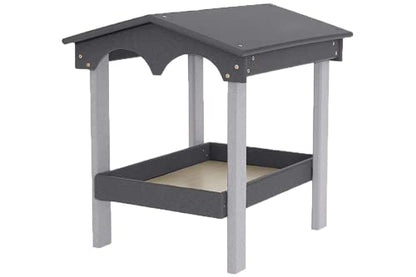 DutchCrafters Large Plastic Poly Covered Ground Feeder with Mesh Seed Tray, Platform Bird Feeder, Outdoor Ground Fly Through Bird Feeder - Amish Made in America (Dark Gray & Light Gray) - color: Dark Gray & Light Gray