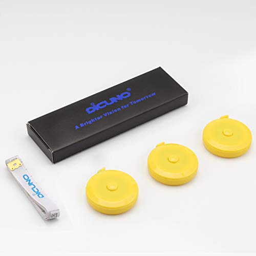 DiCUNO 60-Inch 1.5 Meter Soft and Retractable Tape Body Tailor Sewing Craft Cloth Dieting Measuring Tape (3 Pcs of Yellow with Soft Tape) - color: Yellow*3pcs